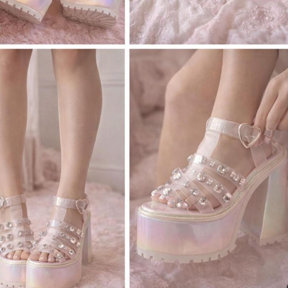 Sugar Thrillz Dolls Kill Self Love Club Platform Heels – Size 7 – Like New - Picture 8 of 8